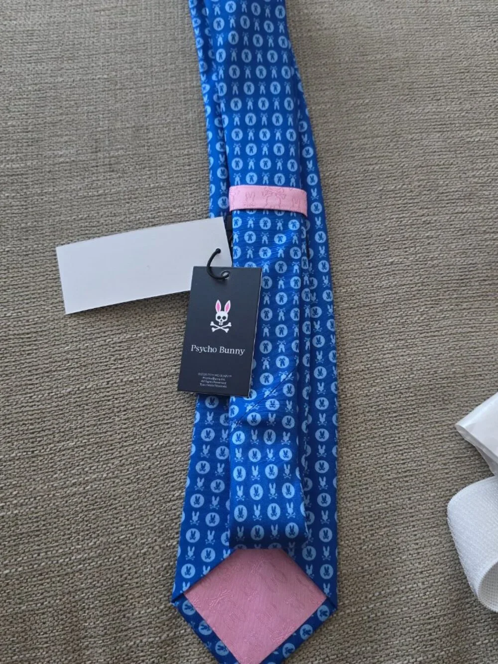 Psycho Bunny Tie 100% Silk English Fabric Made In USA NWT Blue